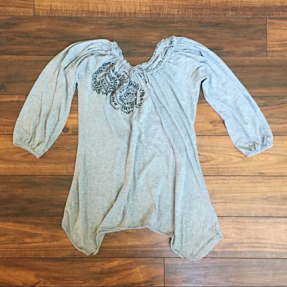 Boho floral embroidered top
